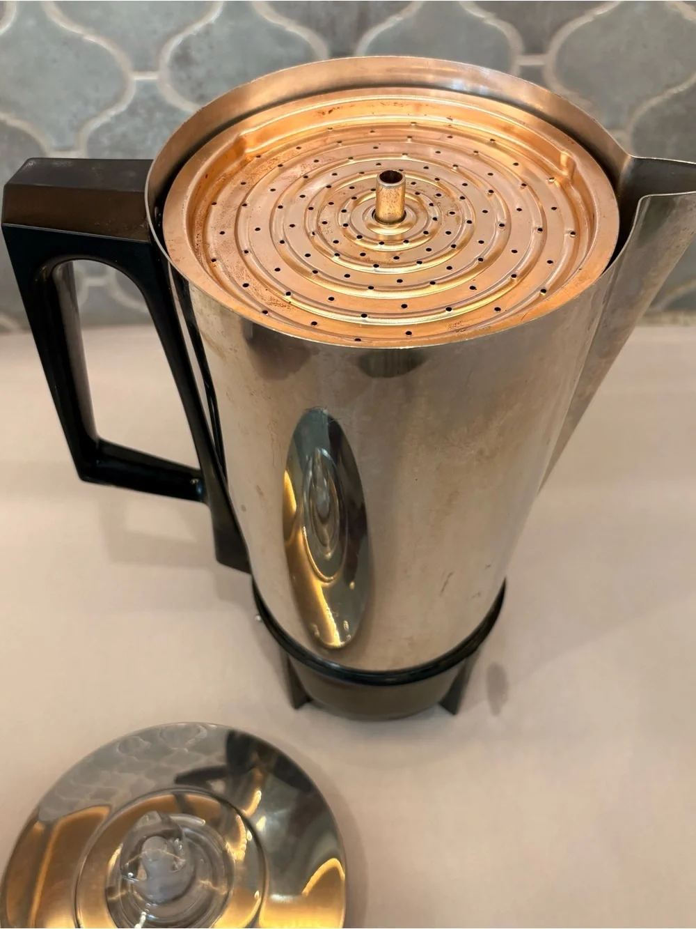 VTG Hoover Electric Percolator Coffee Maker Stainless Steel Mid-Century Retro